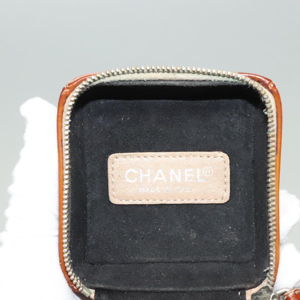 Chanel Rubiks Cube Wristlet Quilted Patent Brown Patent_Leather Bag (Pre-Owned)