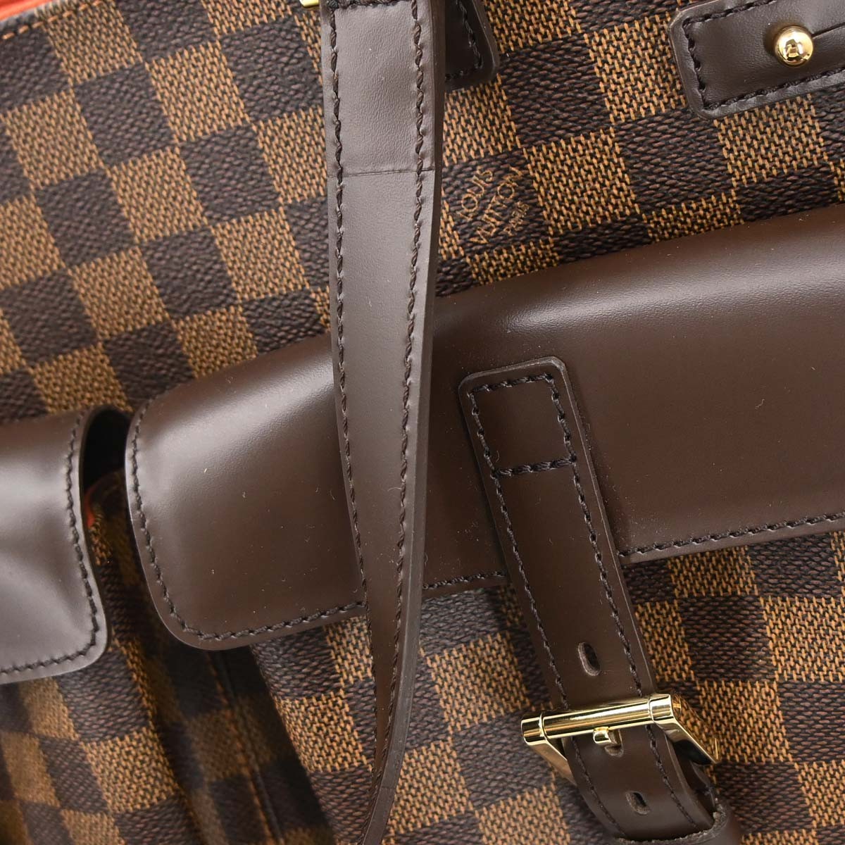 Louis Vuitton Uzes Damier Ebene Brown Canvas Tote Bag Bag (Pre-Owned)