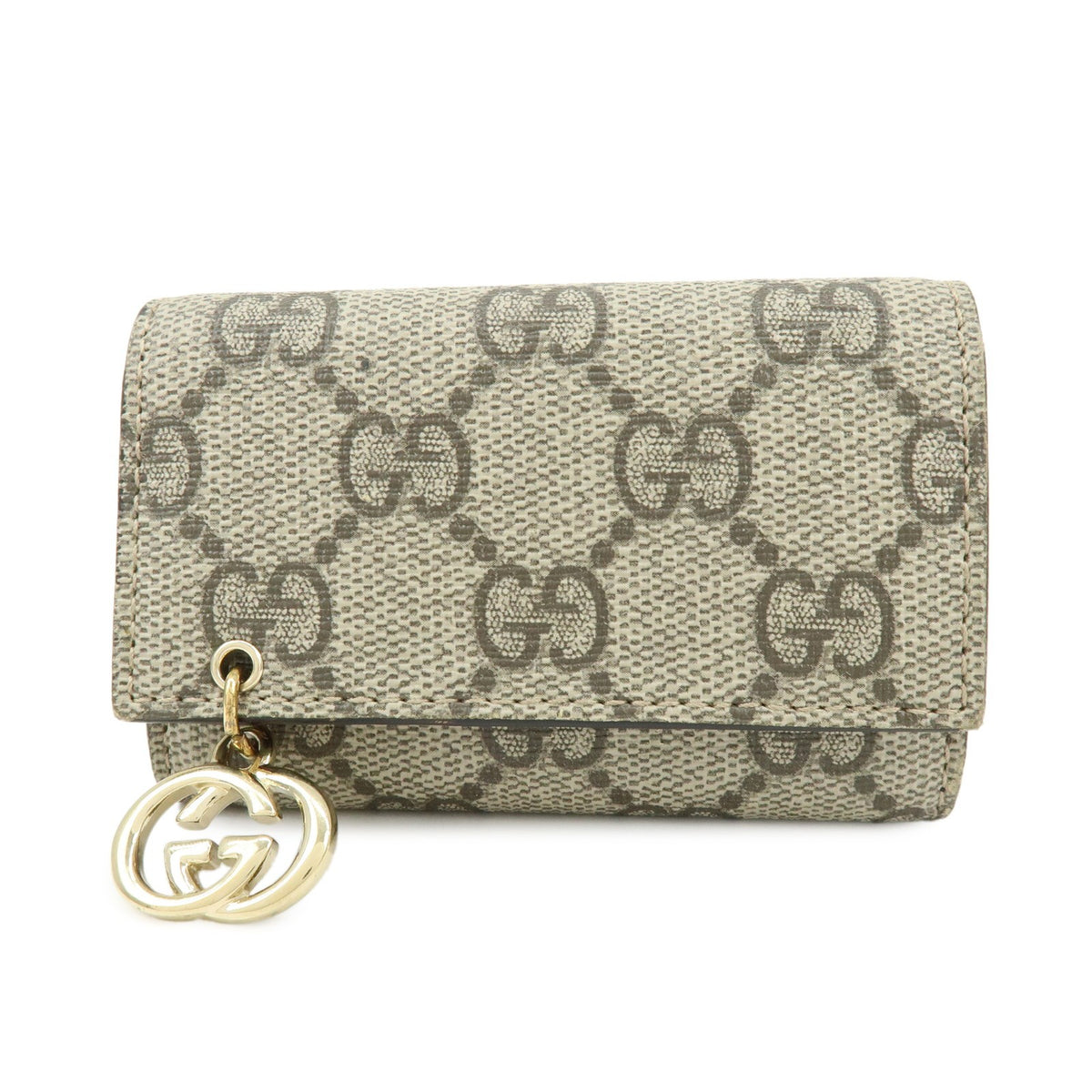 Gucci Interlocking G French Gg Coated Canvas Beige Canvas Wallets Accessory (Pre-Owned)