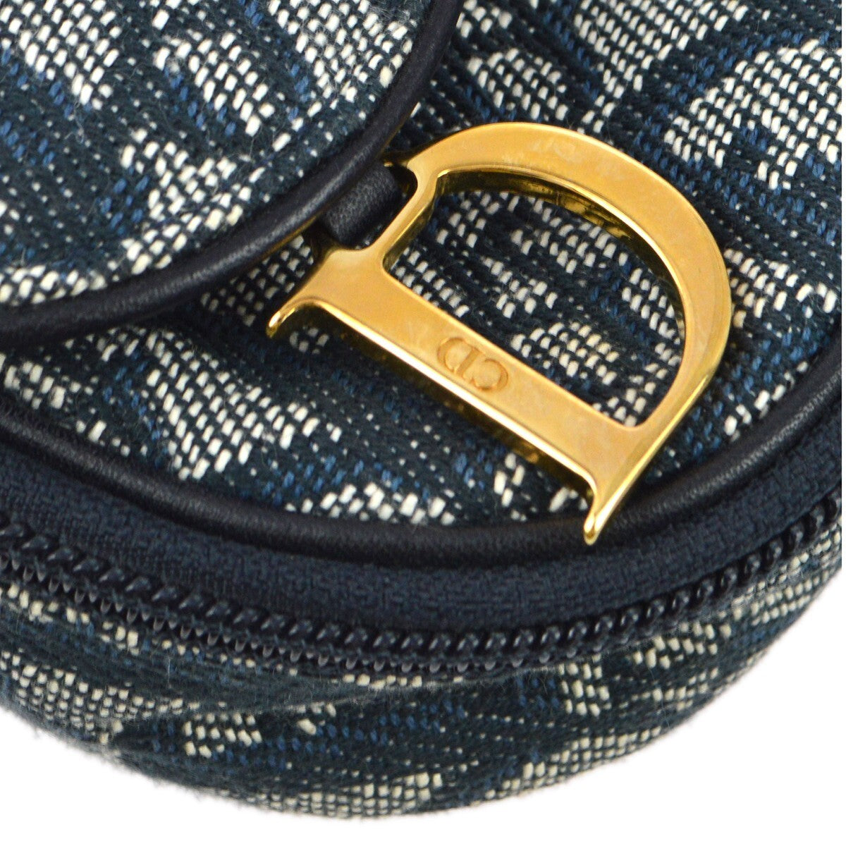 Christian Dior Saddle Zip Diorissimo Canvas Navy Canvas Clutche & Pouche Bag (Pre-Owned)