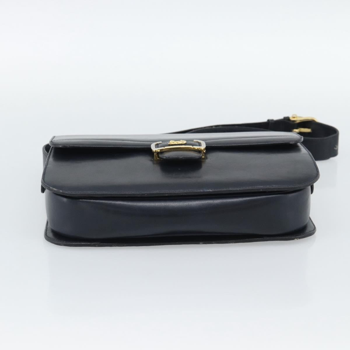 Celine Vintage Horse Carriage Bag Trihomphe Leather Navy Leather Shoulder Bag Bag (Pre-Owned)