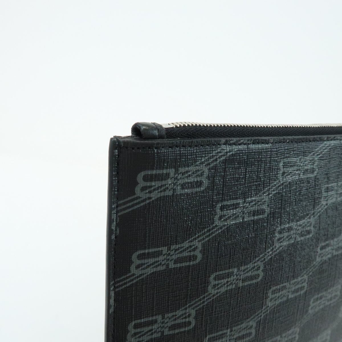 Balenciaga Signature Pouch Monogram Pvc Leather Black Canvas Clutche & Pouche Bag (Pre-Owned)