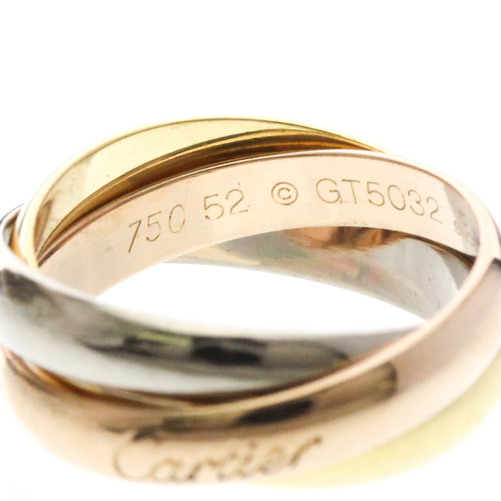 Cartier Trinity 18K Tricolor Gold Gold Gold Ring Jewelry (Pre-Owned)
