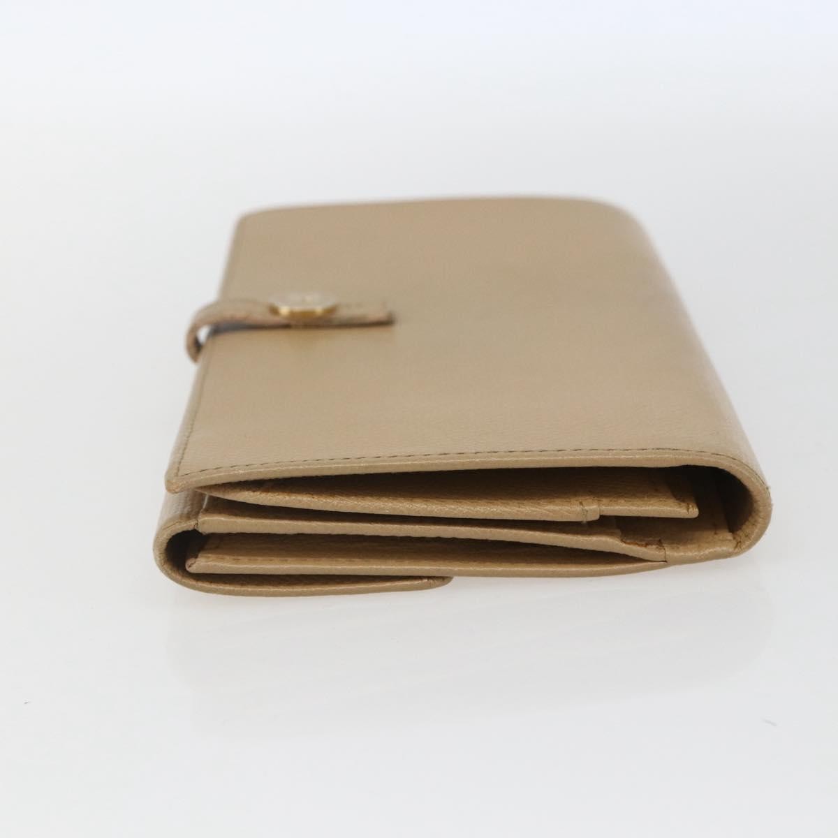 Chanel Coco Bouton Leather Beige Leather Wallets Accessory (Pre-Owned)
