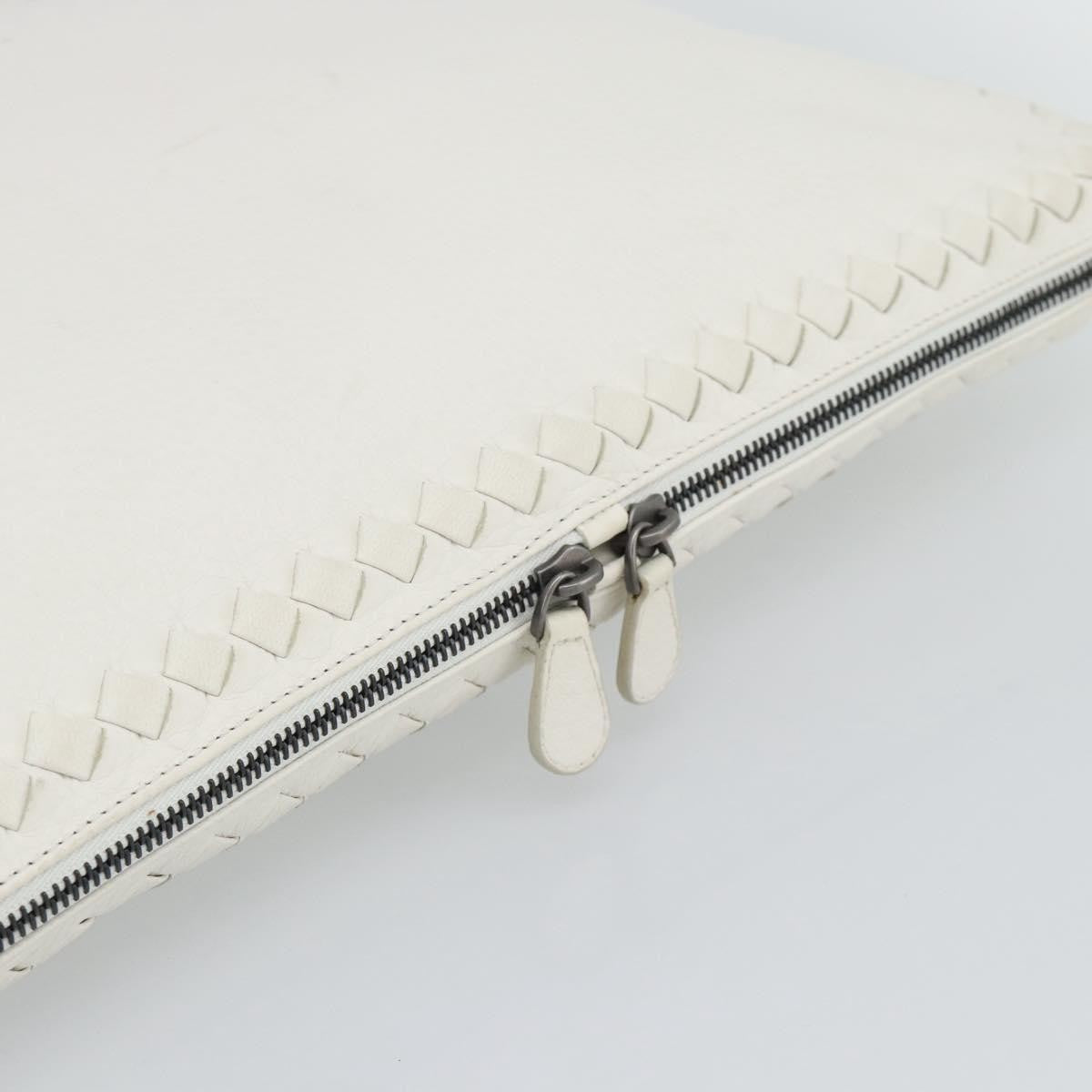 Bottega Veneta Belted Tote Intrecciato Nappa White Leather Tote Bag Bag (Pre-Owned)