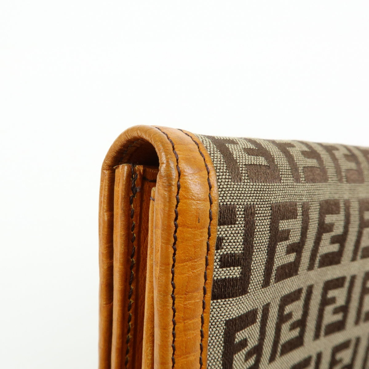 Fendi Bifold Zucca Coated Canvas Beige Canvas Wallets Accessory (Pre-Owned)