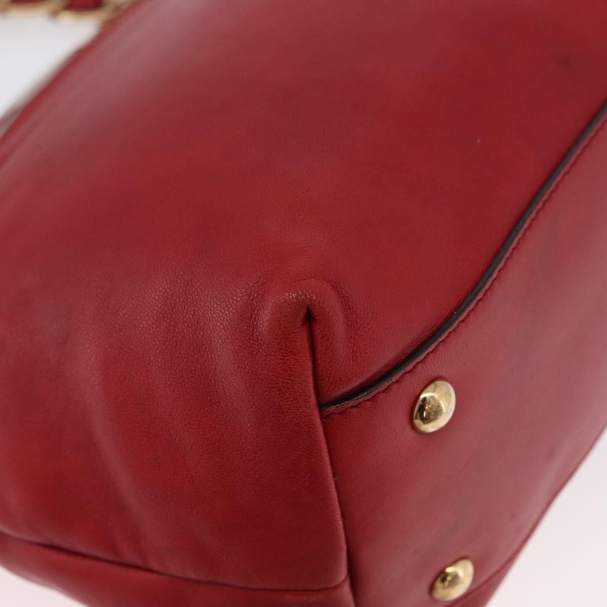 Salvatore Ferragamo Vala Tote Leather Red Leather Tote Bag Bag (Pre-Owned)