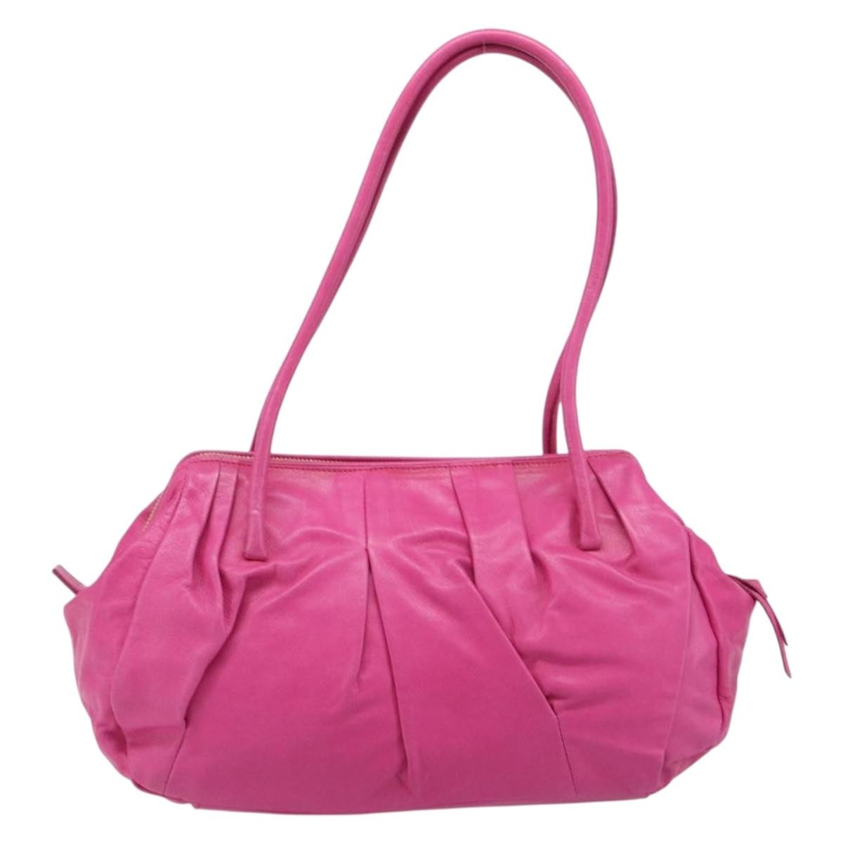 Miu Miu Shoulder Leather Pink Leather Shoulder Bag Bag (Pre-Owned)