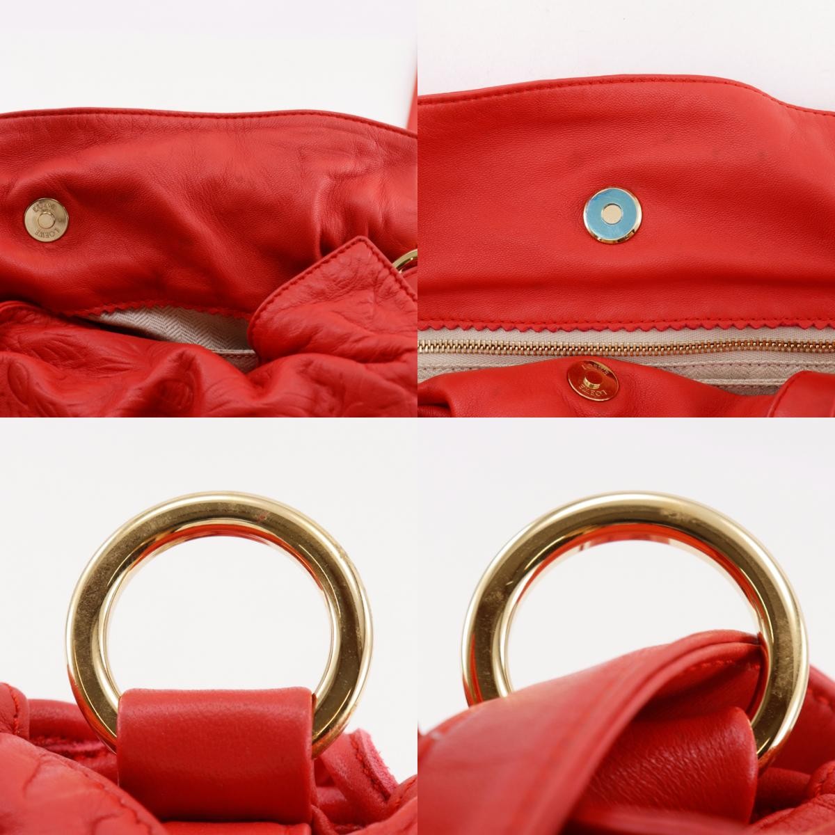 Loewe Flamenco Leather Red Leather Shoulder Bag Bag (Pre-Owned)