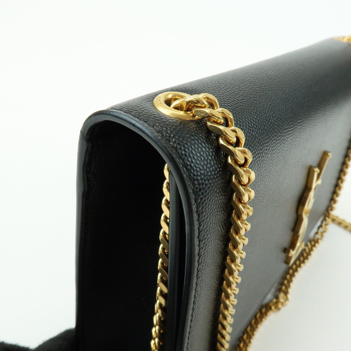 Saint Laurent Classic Monogram Leather Black Leather Crossbody Bag Bag (Pre-Owned)