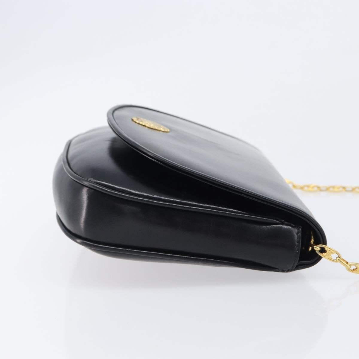 Celine Flap Shoulder Leather Black Leather Shoulder Bag Bag (Pre-Owned)