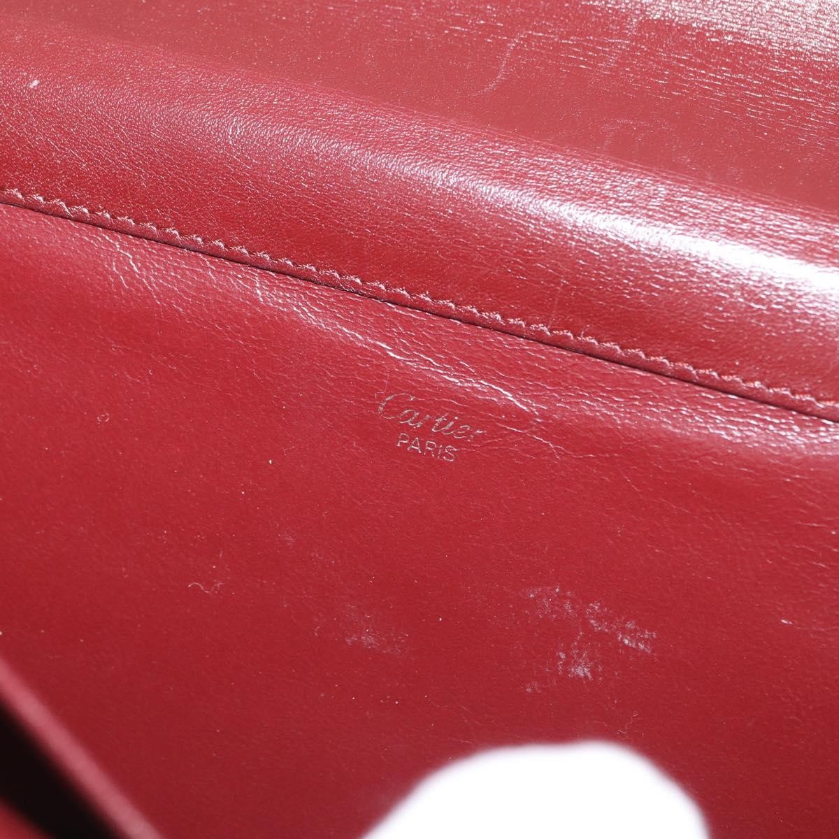 Cartier Must De Cartier Clutch Leather Burgundy Leather Clutche & Pouche Bag (Pre-Owned)