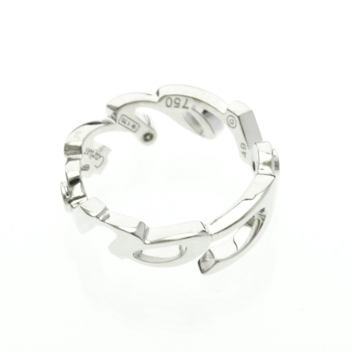 Cartier Signature 18K White Gold Silver White_Gold Ring Jewelry (Pre-Owned)