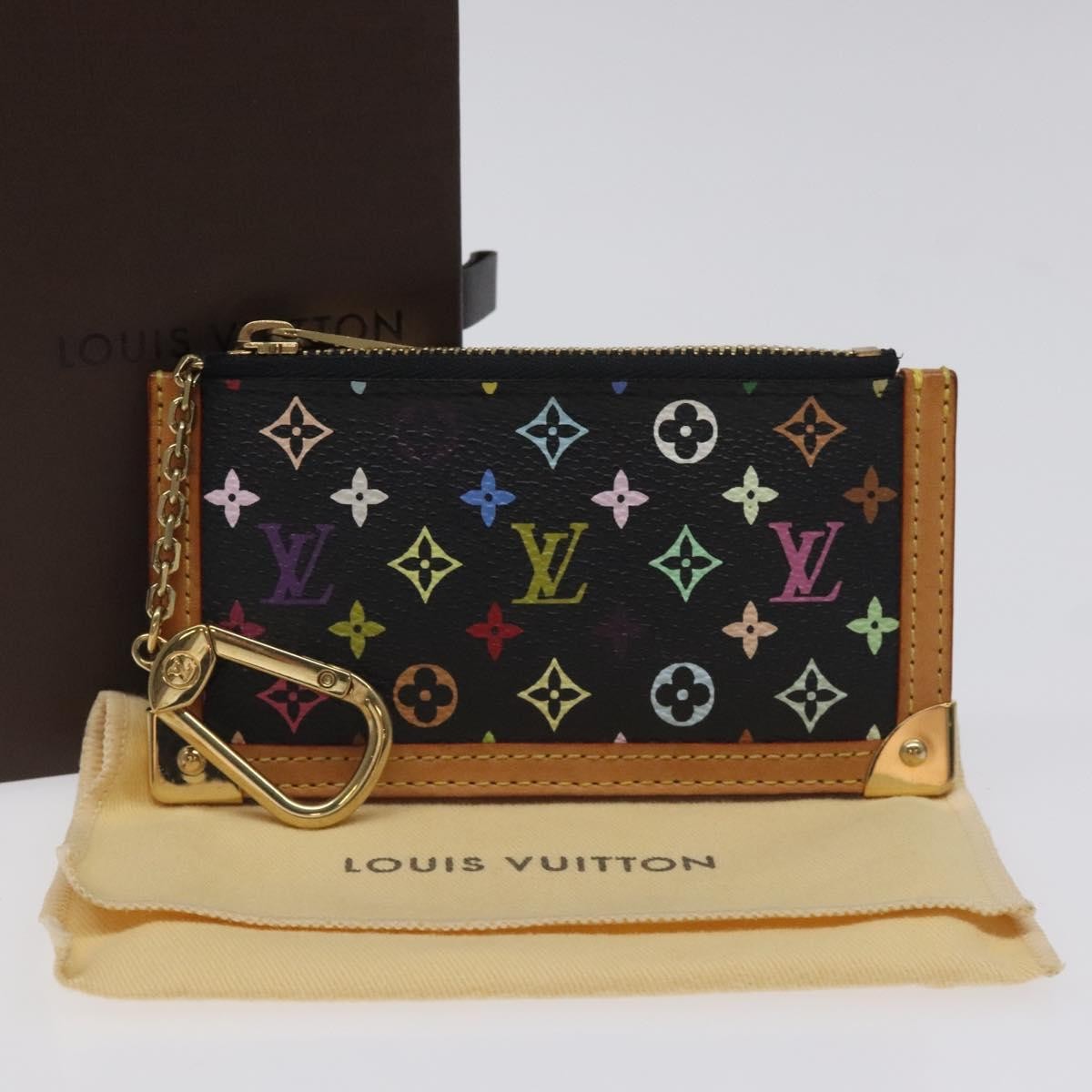 Louis Vuitton Pochette Clés Monogram Canvas Black Canvas Wallets Accessory (Pre-Owned)