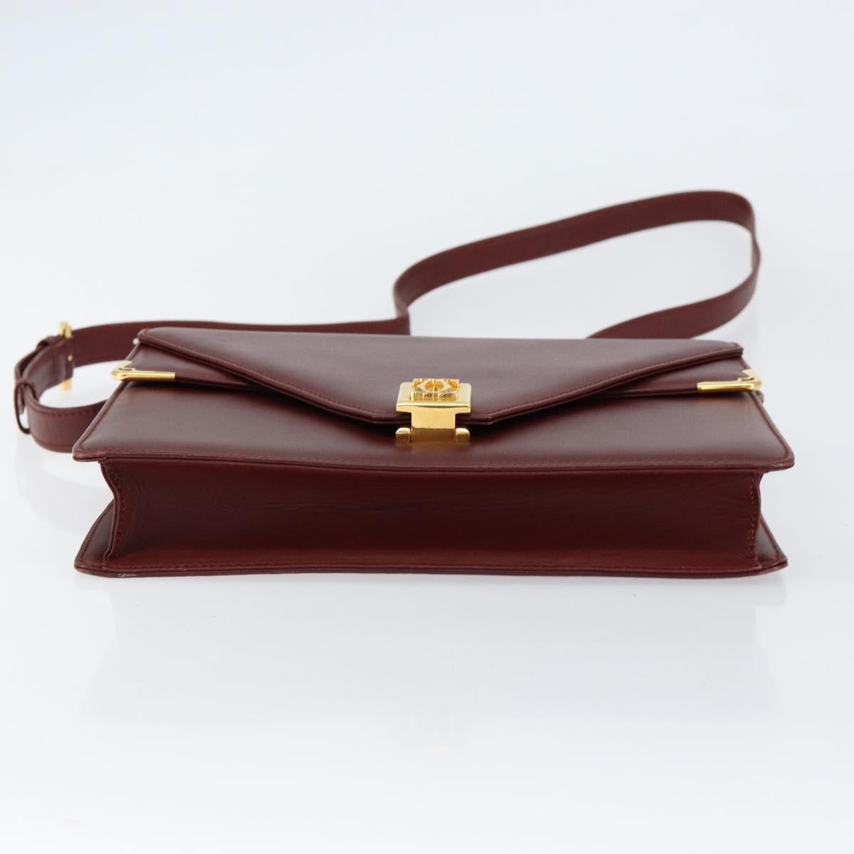 Cartier Must De Cartier Leather Burgundy Leather Shoulder Bag Bag (Pre-Owned)