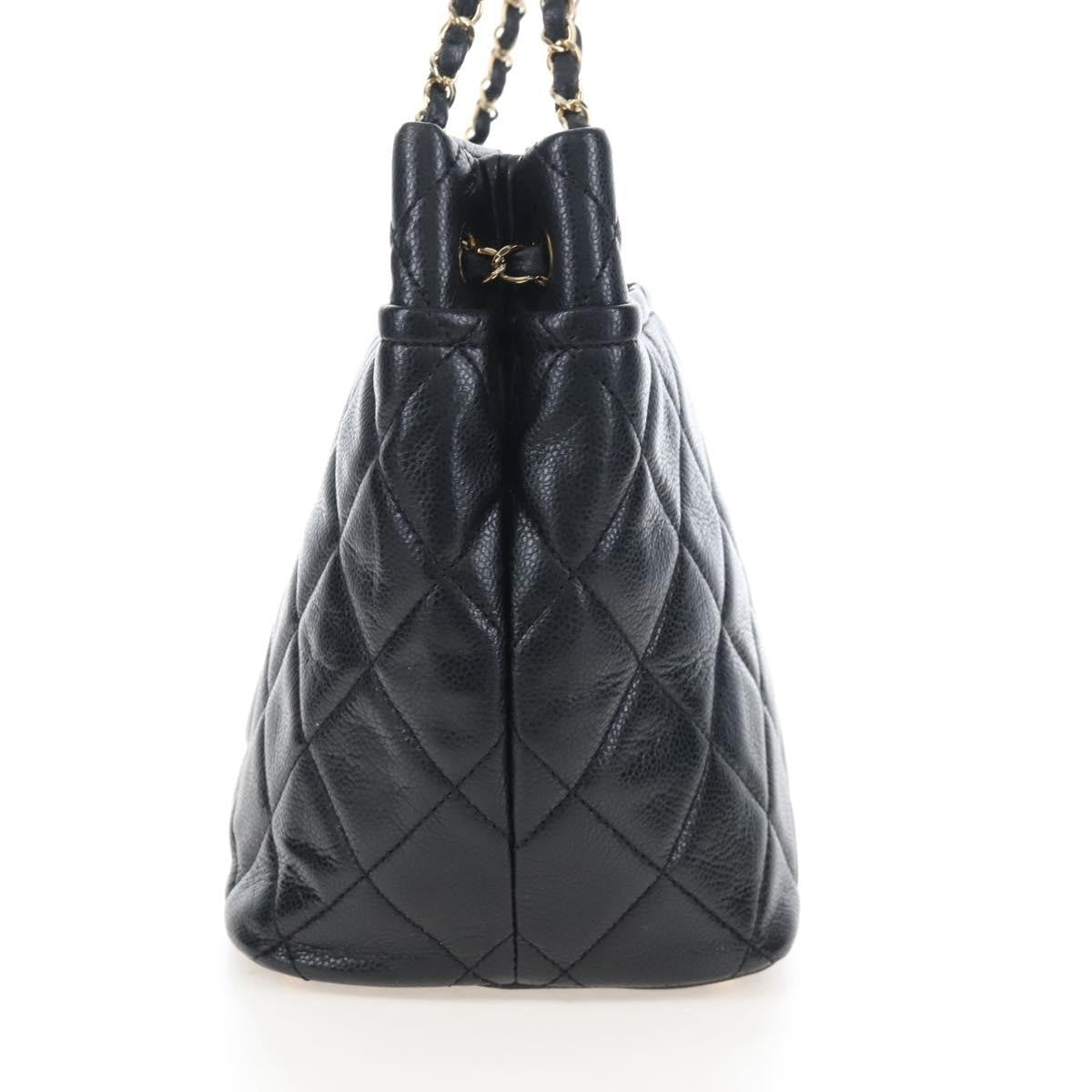 Chanel Timeless Cc Shopping Quilted Caviar Black Leather Tote Bag Bag (Pre-Owned)