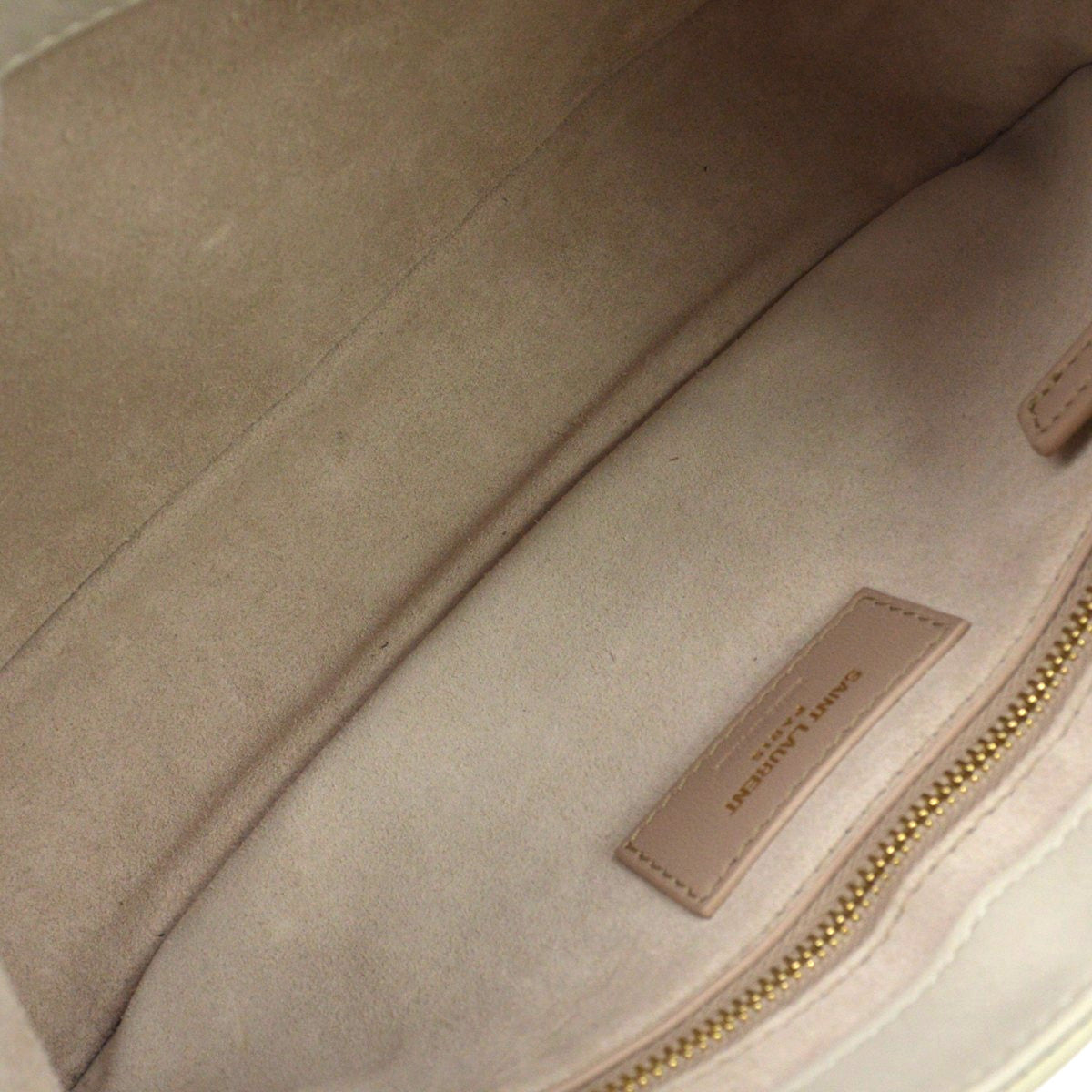 Saint Laurent Le 5 A 7 Hobo Leather White Leather Shoulder Bag Bag (Pre-Owned)