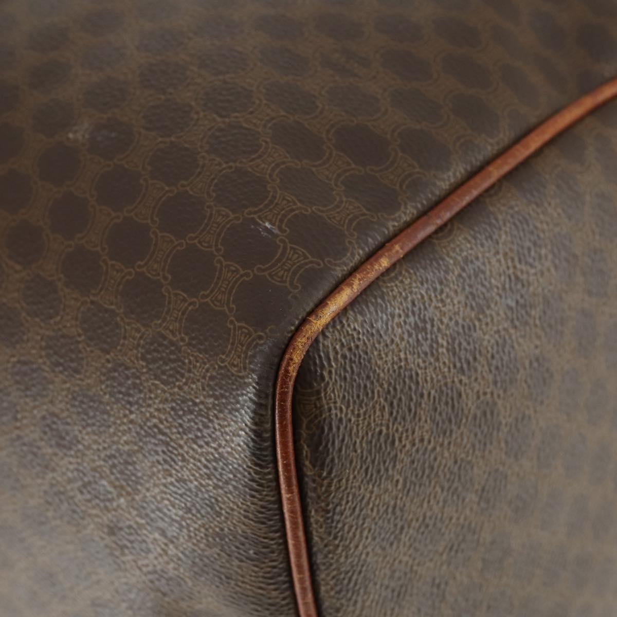 Celine Vintage Macadam Boston Canvas Brown Pvc Travel Bag Bag (Pre-Owned)