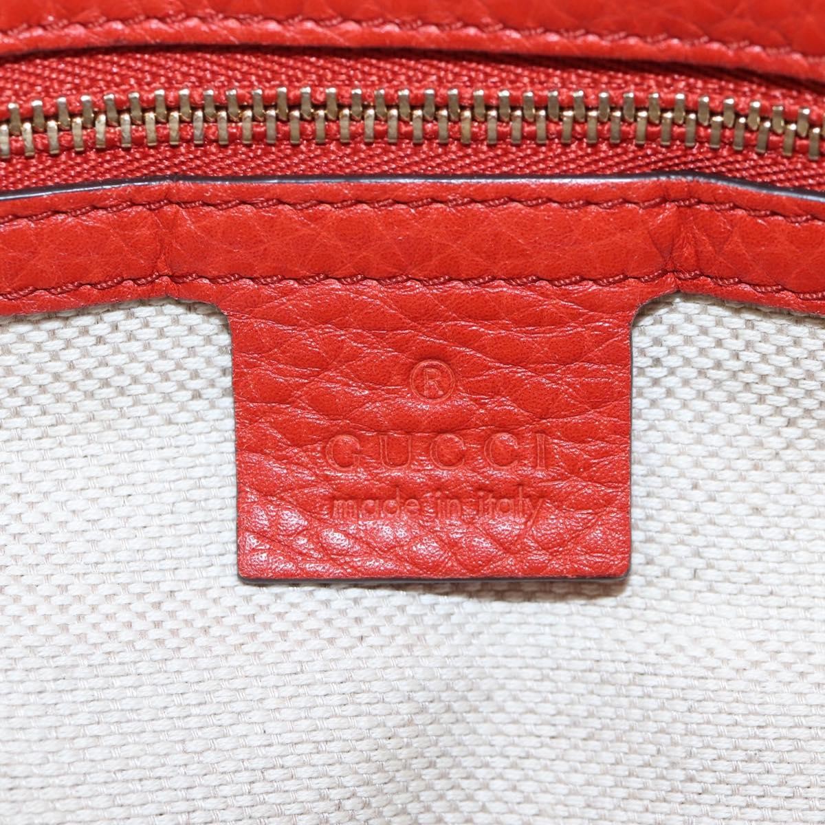 Gucci Soho Convertible Soft Top Handle Leather Orange Leather Handbag (Pre-Owned)