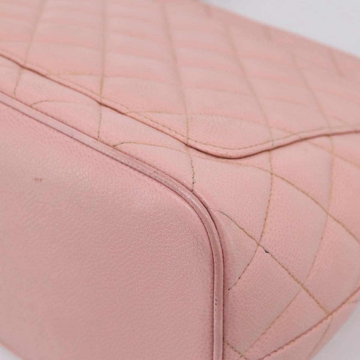 Chanel Medallion Quilted Caviar Pink Leather Tote Bag Bag (Pre-Owned)
