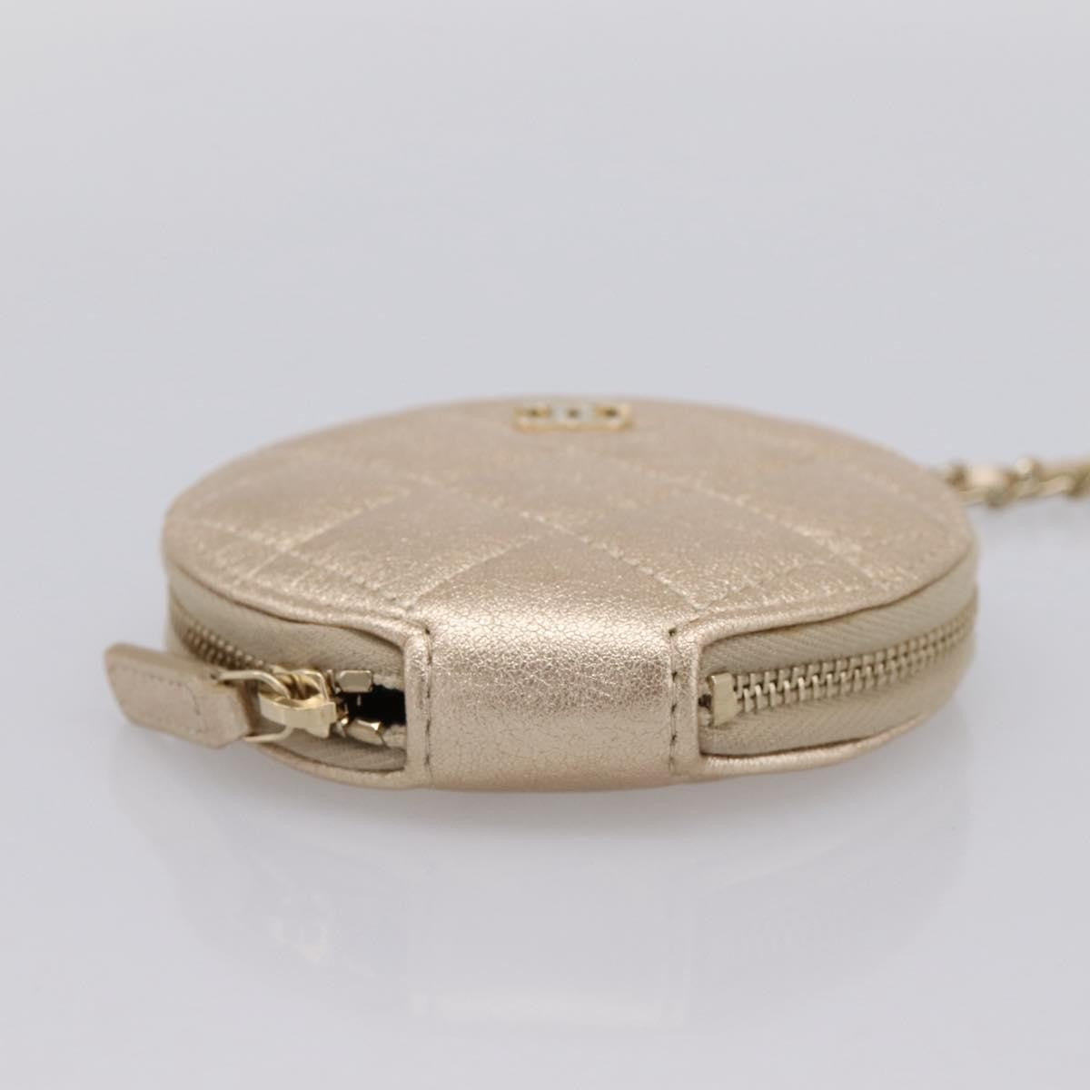 Chanel Pearl Crown Cc Multi Pouches Wristlet Quilted Lambskin Gold Leather Clutche & Pouche Bag (Pre-Owned)