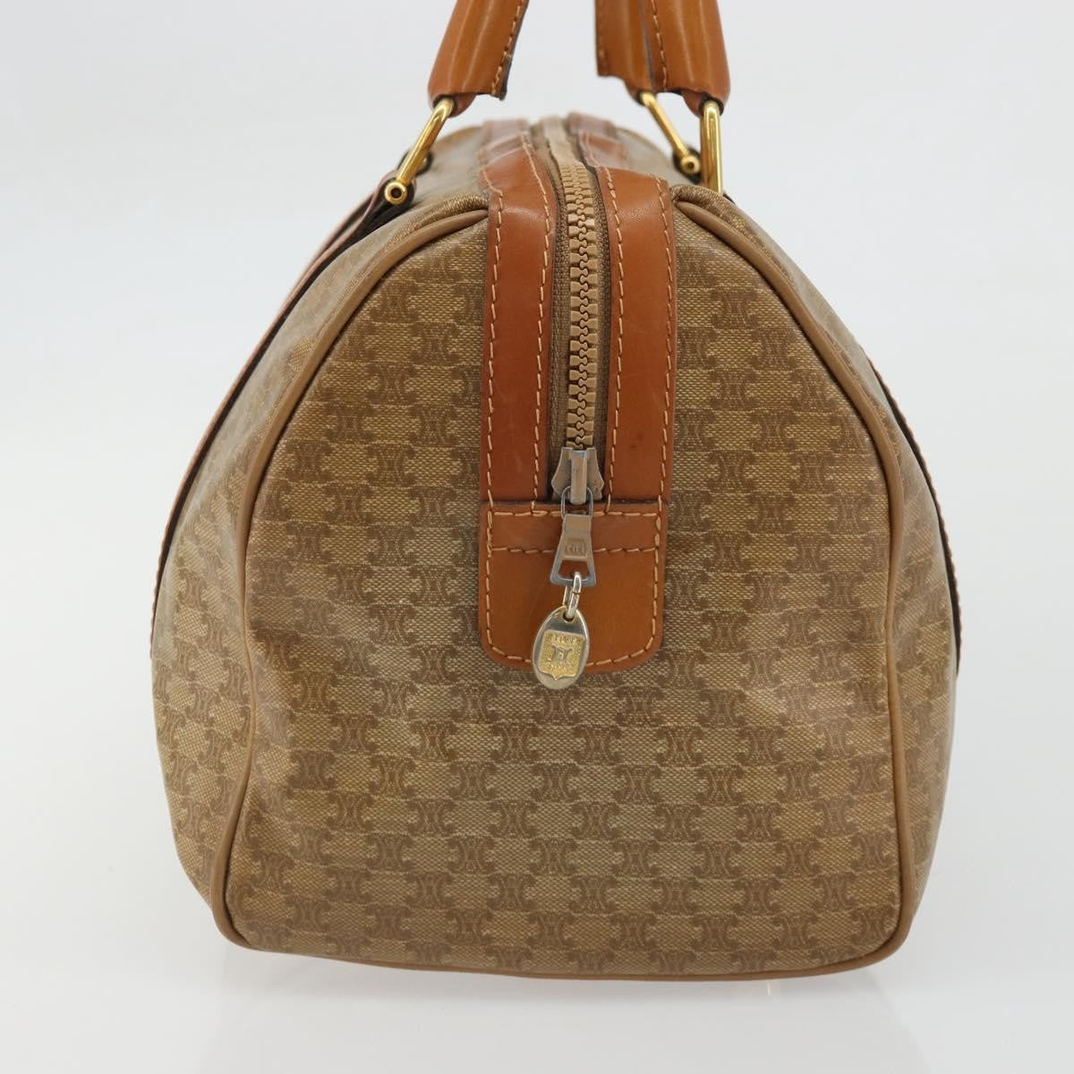 Celine Vintage Macadam Canvas And Leather Beige Canvas Handbag (Pre-Owned)