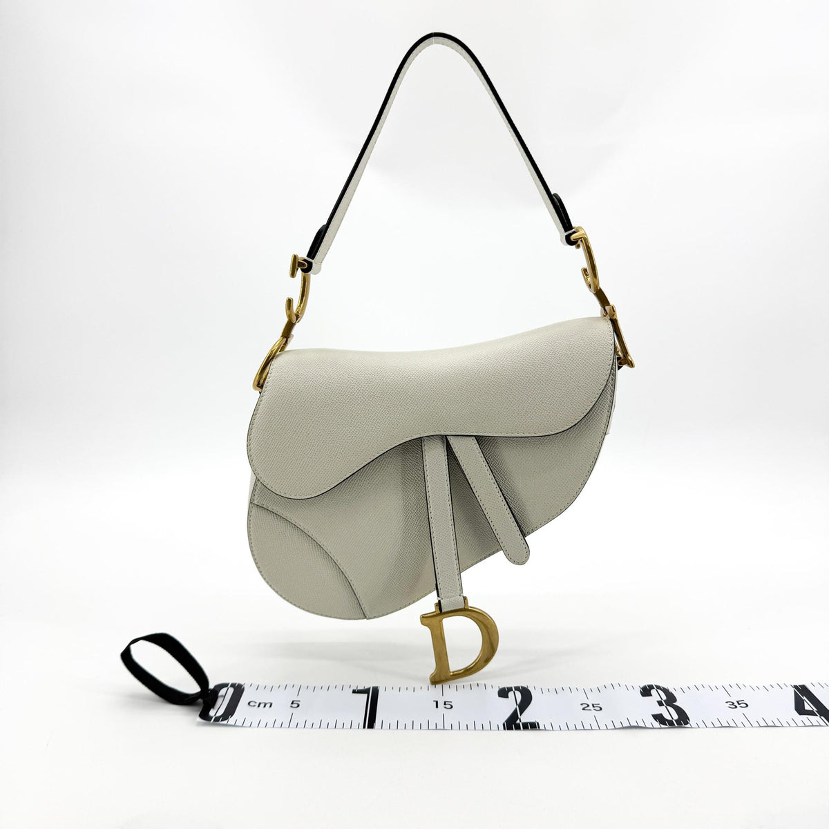 Christian Dior Saddle Leather White Leather Handbag (Pre-Owned)