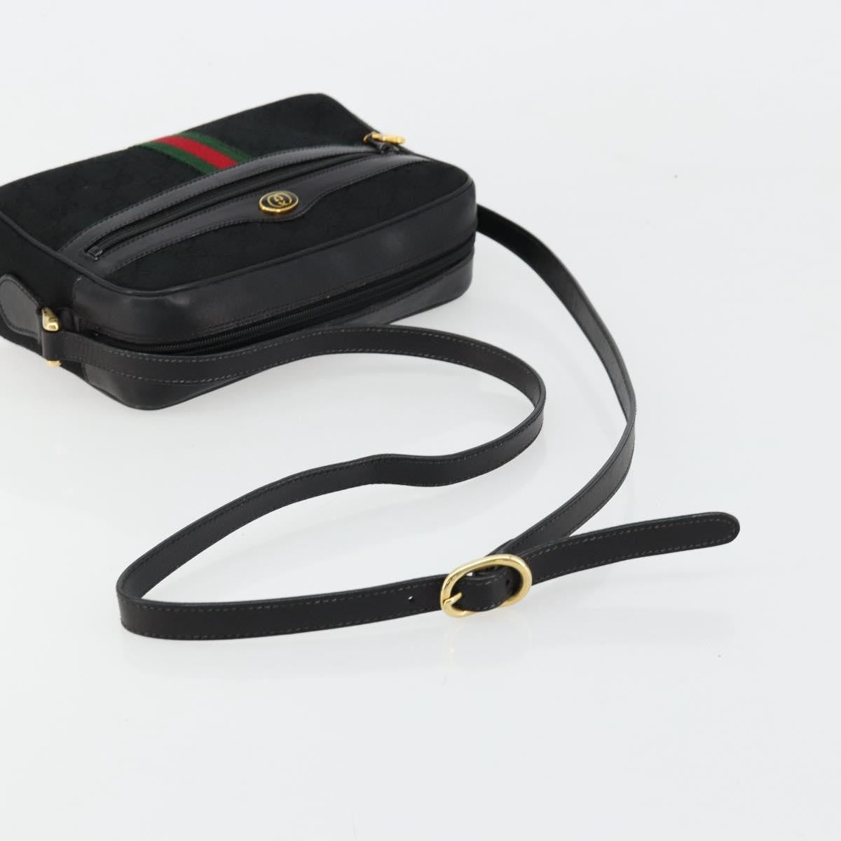 Gucci Ophidia Gg Canvas Black Canvas Shoulder Bag Bag (Pre-Owned)
