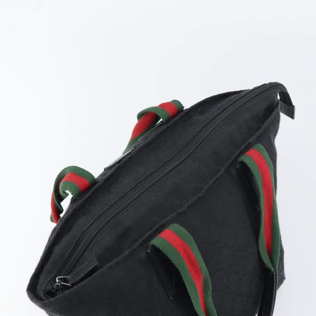 Gucci Web Zip Tote Gg Canvas And Leather Black Canvas Tote Bag Bag (Pre-Owned)