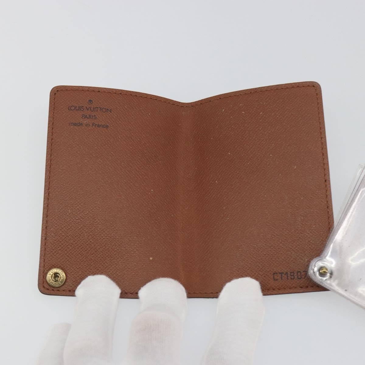 Louis Vuitton Porte Cartes Pression Card Case Monogram Canvas Brown Canvas Card Holders Accessory (Pre-Owned)