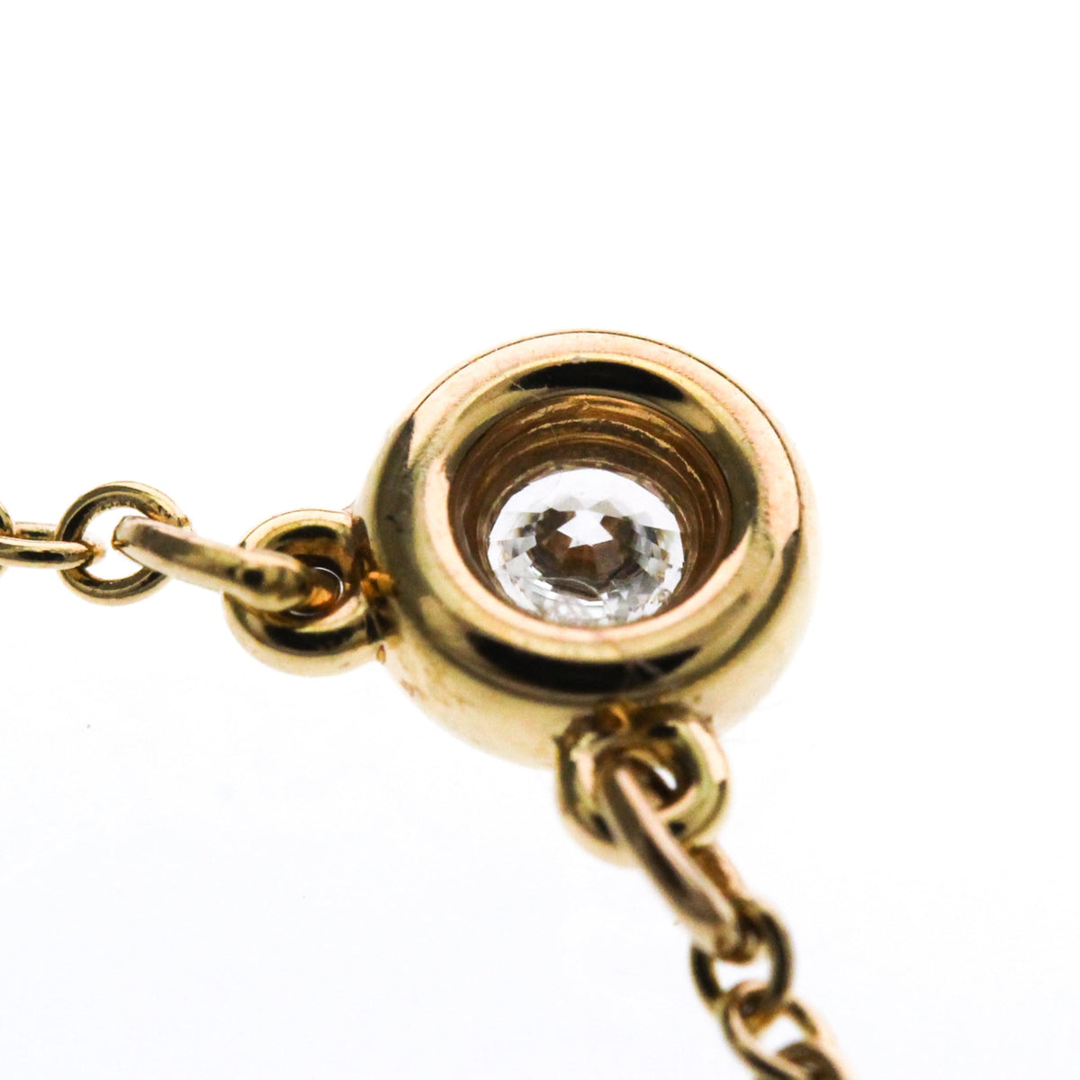 Tiffany & Co. Elsa Peretti Diamonds By The Yard Pendant 18K Rose Gold And Diamond Gold Pink_Gold Necklace Jewelry (Pre-Owned)