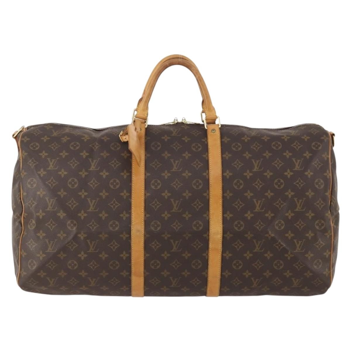 Louis Vuitton Keepall Bandouliere Monogram Canvas Brown Canvas Travel Bag Bag (Pre-Owned)