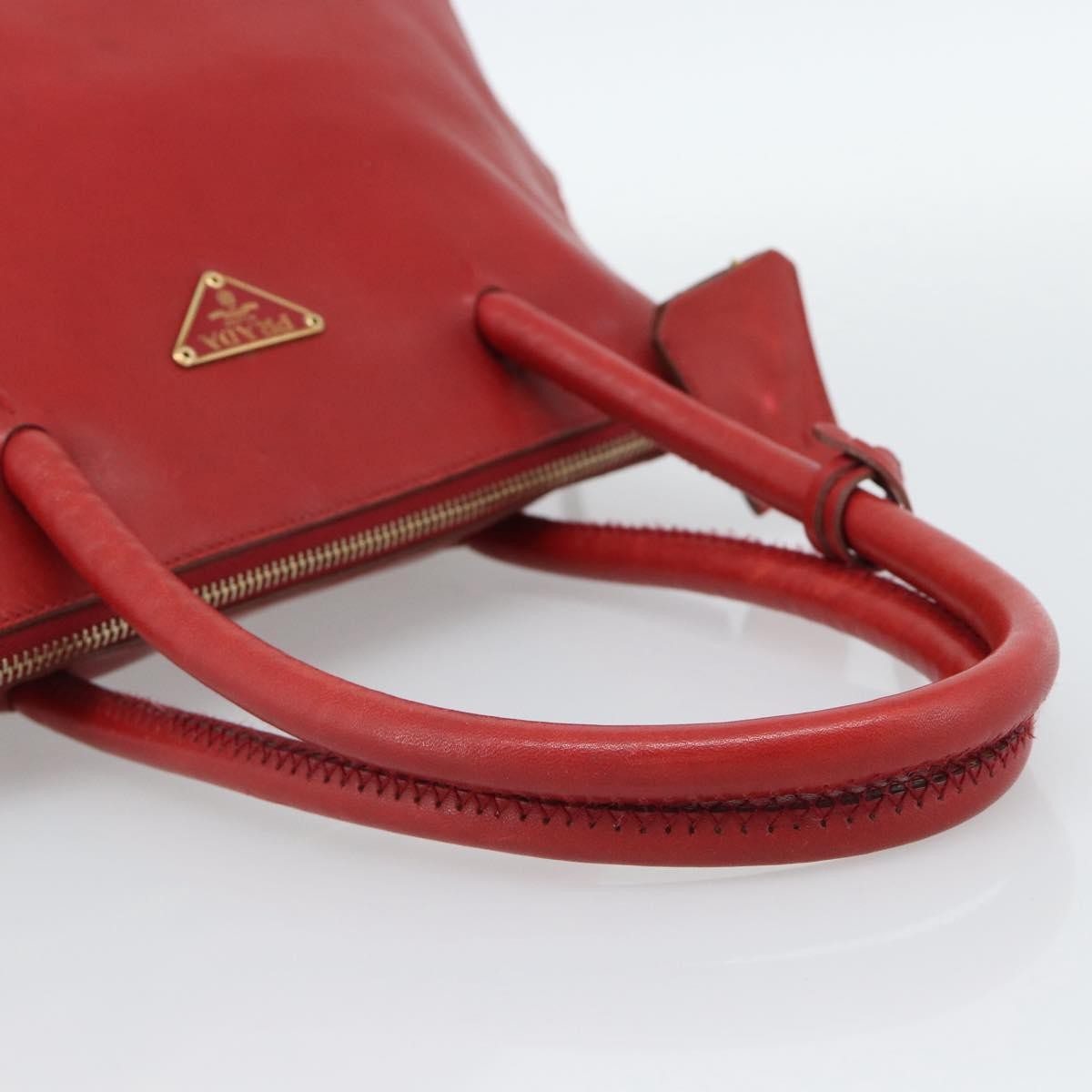Prada Promenade Saffiano Leather Red Leather Handbag (Pre-Owned)