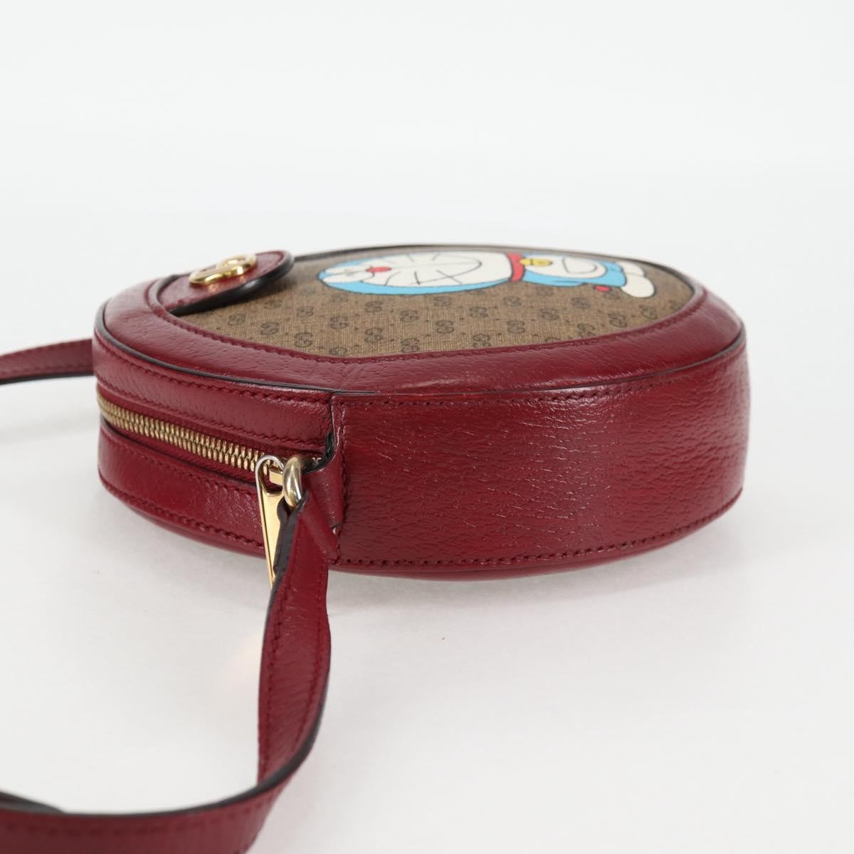 Gucci Doraemon Round Printed Mini Gg Coated Canvas Beige Canvas Shoulder Bag Bag (Pre-Owned)