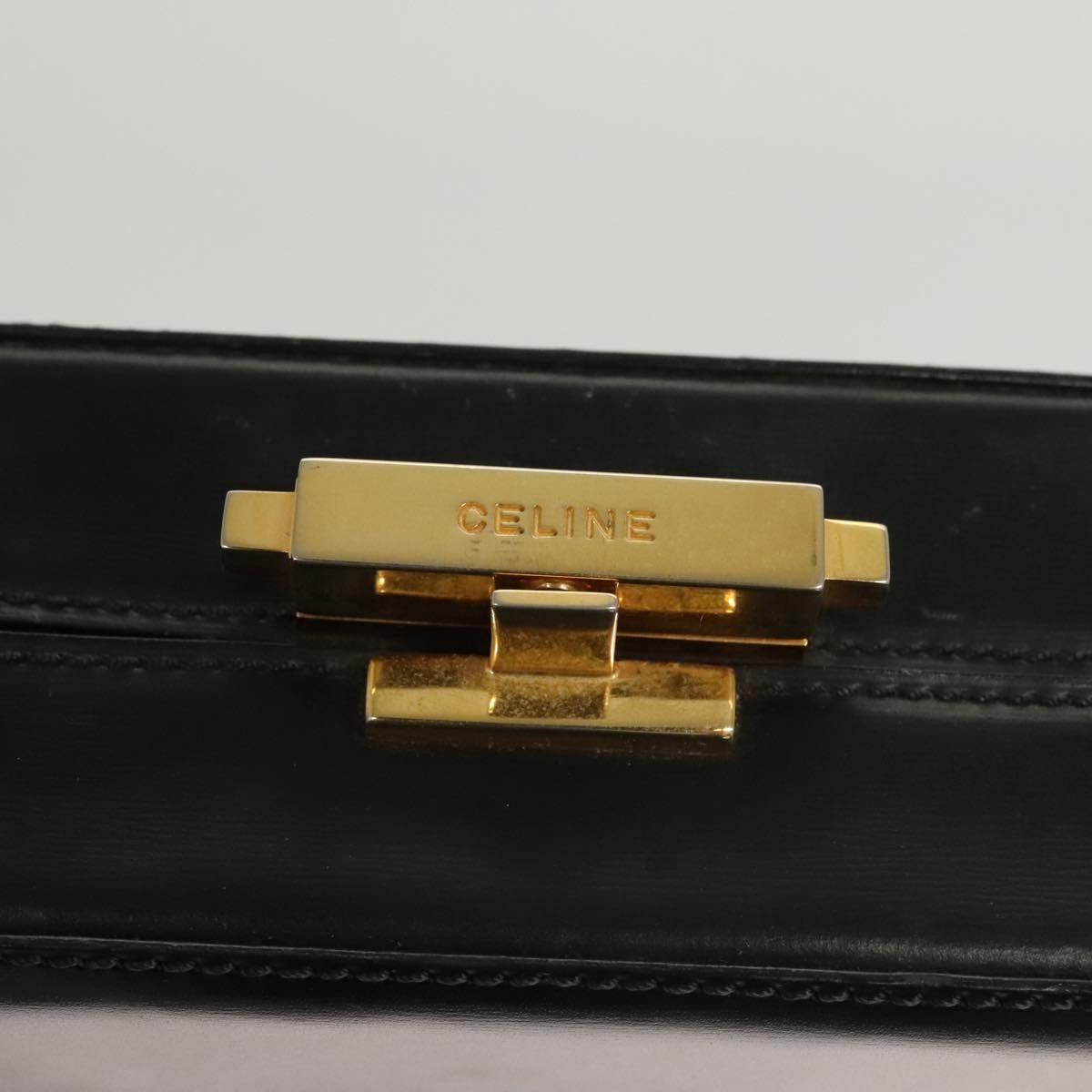 Celine Vintage Leather Black Leather Shoulder Bag Bag (Pre-Owned)
