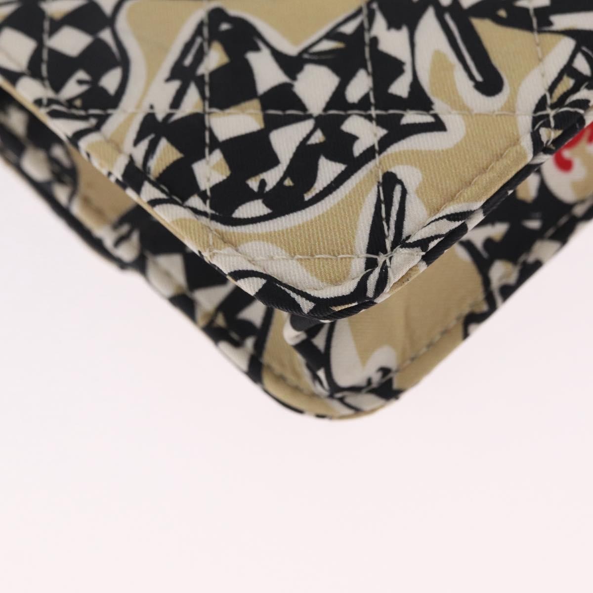 Chanel Flap Card Holder On Chain Quilted Printed Canvas Multicolour Canvas Crossbody Bag Bag (Pre-Owned)