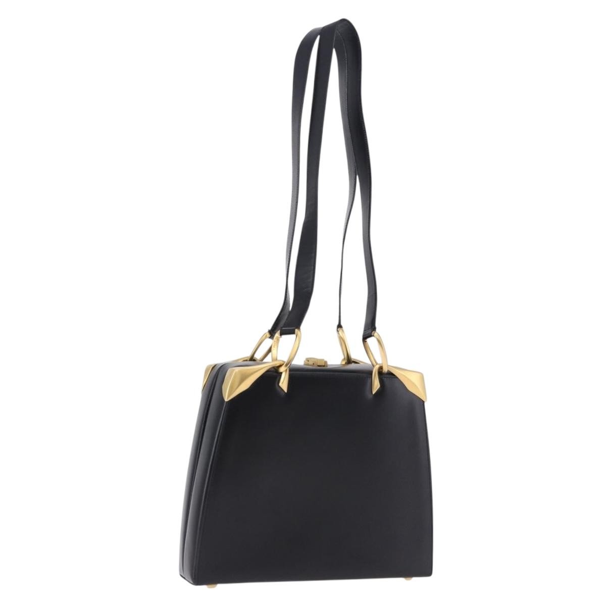 Celine Vintage Leather Black Leather Shoulder Bag Bag (Pre-Owned)