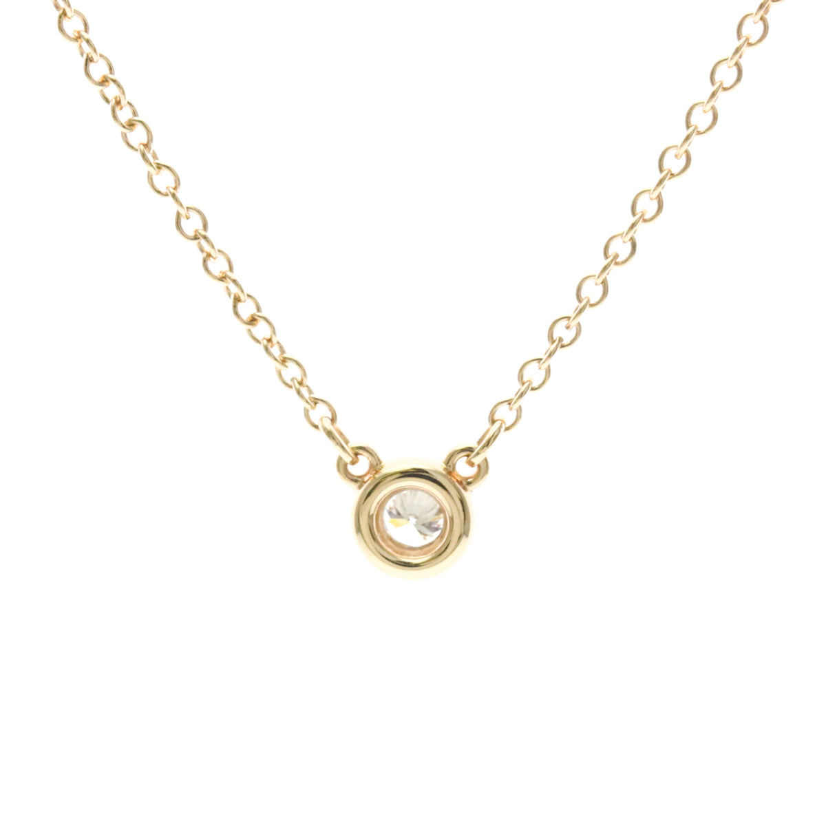 Tiffany & Co. Elsa Peretti Diamonds By The Yard Pendant 18K Rose Gold With Diamond Gold Pink_Gold Necklace Jewelry (Pre-Owned)