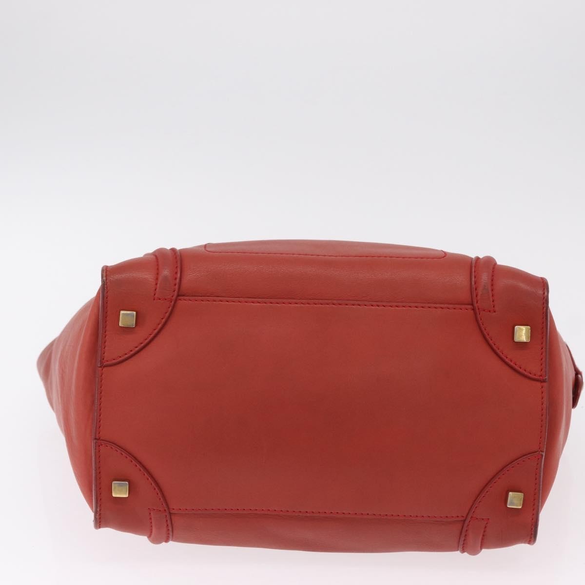 Celine Luggage Suede Red Leather Handbag (Pre-Owned)