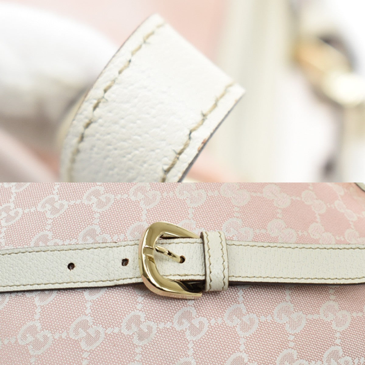 Gucci Abbey D-Ring Messenger Gg Canvas Pink Canvas Handbag (Pre-Owned)