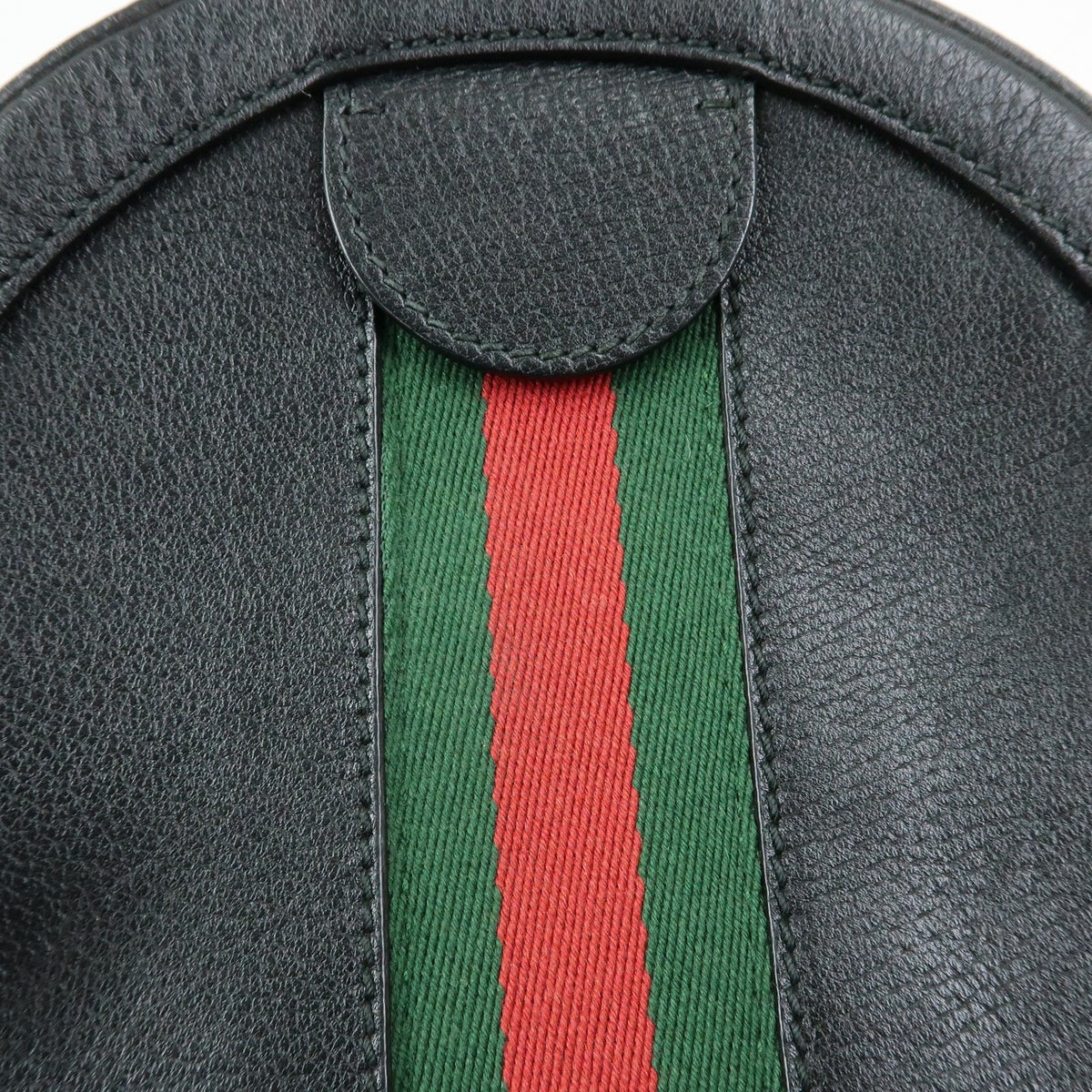Gucci Ophidia Round Leather Black Leather Shoulder Bag Bag (Pre-Owned)