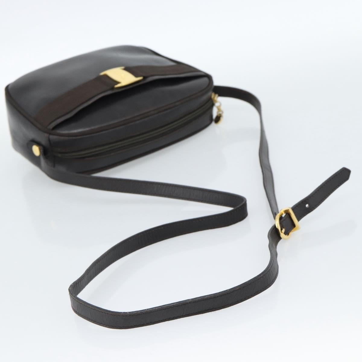 Salvatore Ferragamo Vala Leather Brown Leather Shoulder Bag Bag (Pre-Owned)