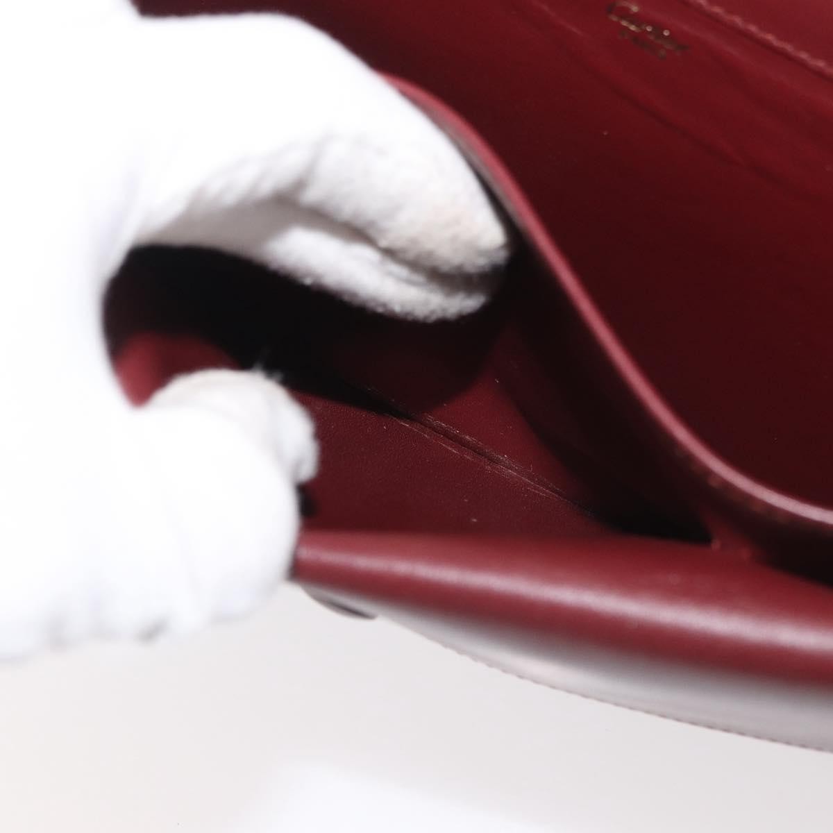 Cartier Must De Cartier Clutch Leather Burgundy Leather Clutche & Pouche Bag (Pre-Owned)