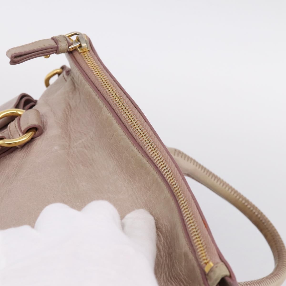 Miu Miu Vitello Lux Leather Pink Leather Handbag (Pre-Owned)
