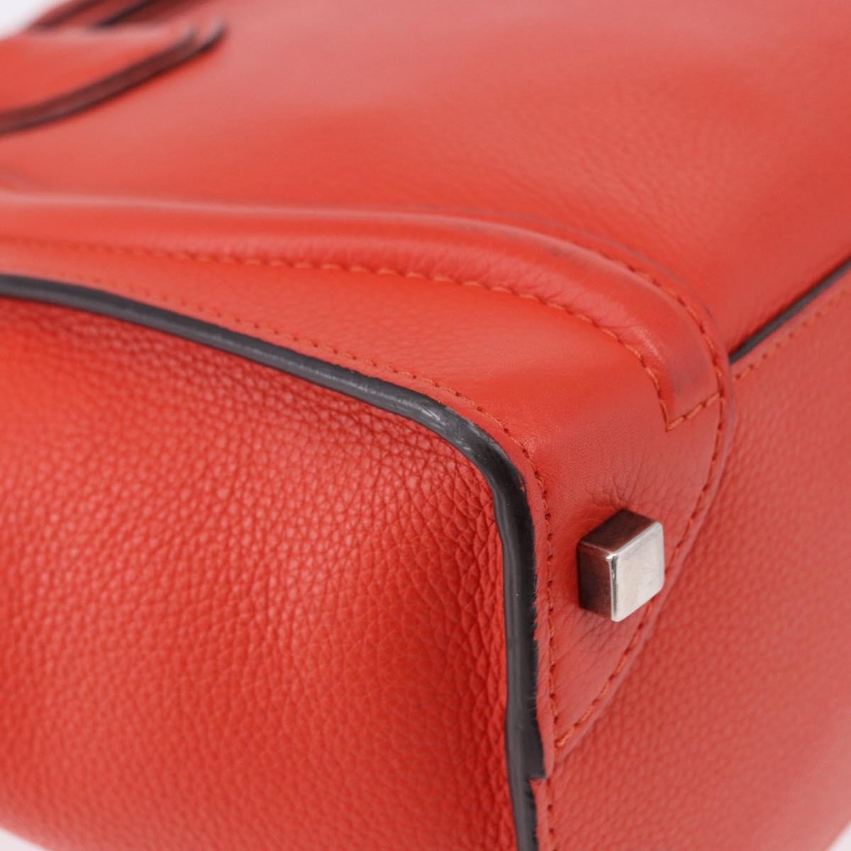 Celine Luggage Smooth Leather Red Leather Handbag (Pre-Owned)