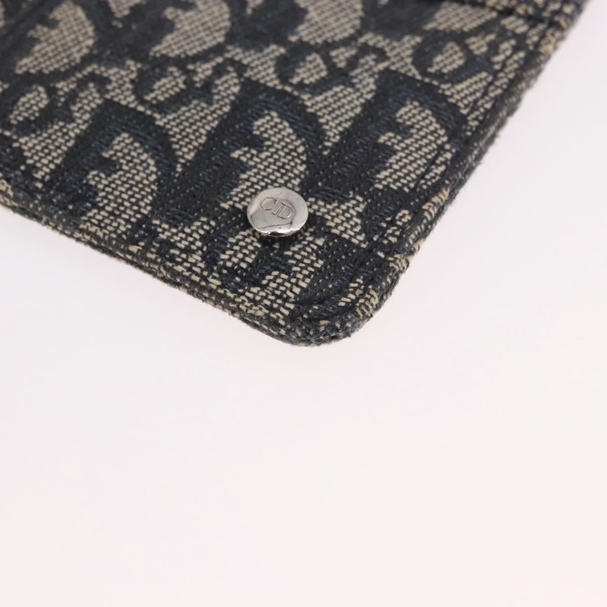Christian Dior A5 Pouch Oblique Canvas Navy Canvas Clutche & Pouche Bag (Pre-Owned)