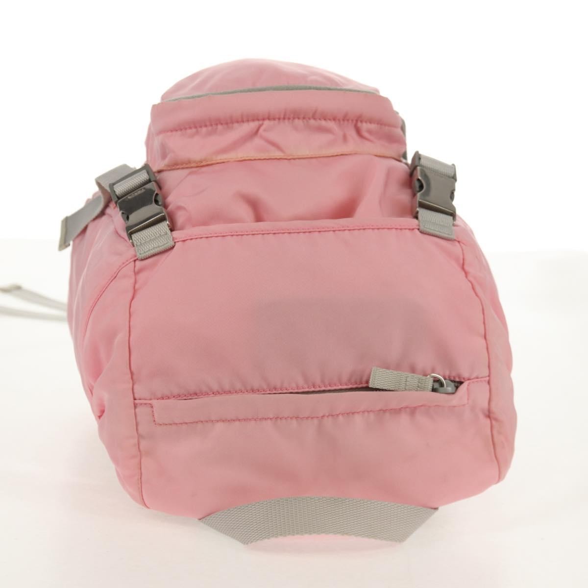 Prada Double Buckle Tessuto Pink Nylon Backpack Bag (Pre-Owned)
