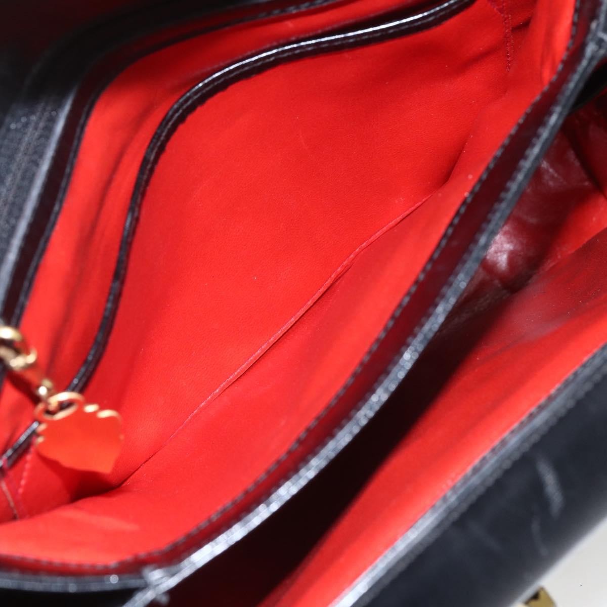 Gucci Vintage Leather Black Leather Handbag (Pre-Owned)