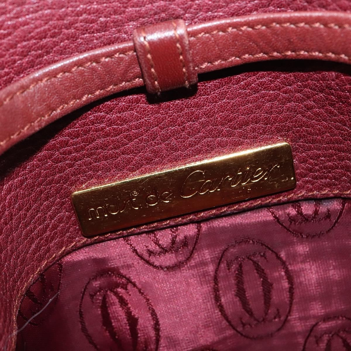 Cartier Must De Cartier Leather Burgundy Leather Shoulder Bag Bag (Pre-Owned)