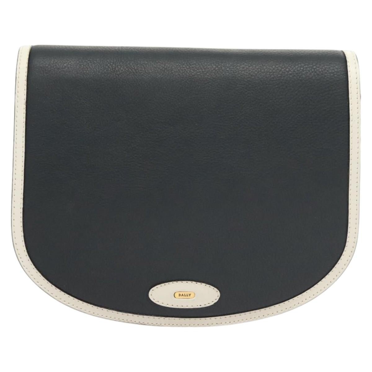 Bally Vintage Leather Navy Leather Handbag (Pre-Owned)
